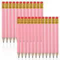 Zonon 24 Pcs Pink Golf Pencils With Erasers Mini Small Pencils Baby Shower Favors Bulk Hexagon Wooden Sharpened Half Graphite 2B