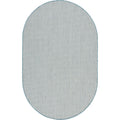 Nourison Courtyard Indoor/Outdoor Ivory/Aqua 5' X 8' Oval Area Rug, Easy Cleaning, Non Shedding, Bed Room, Living Room, Dining R