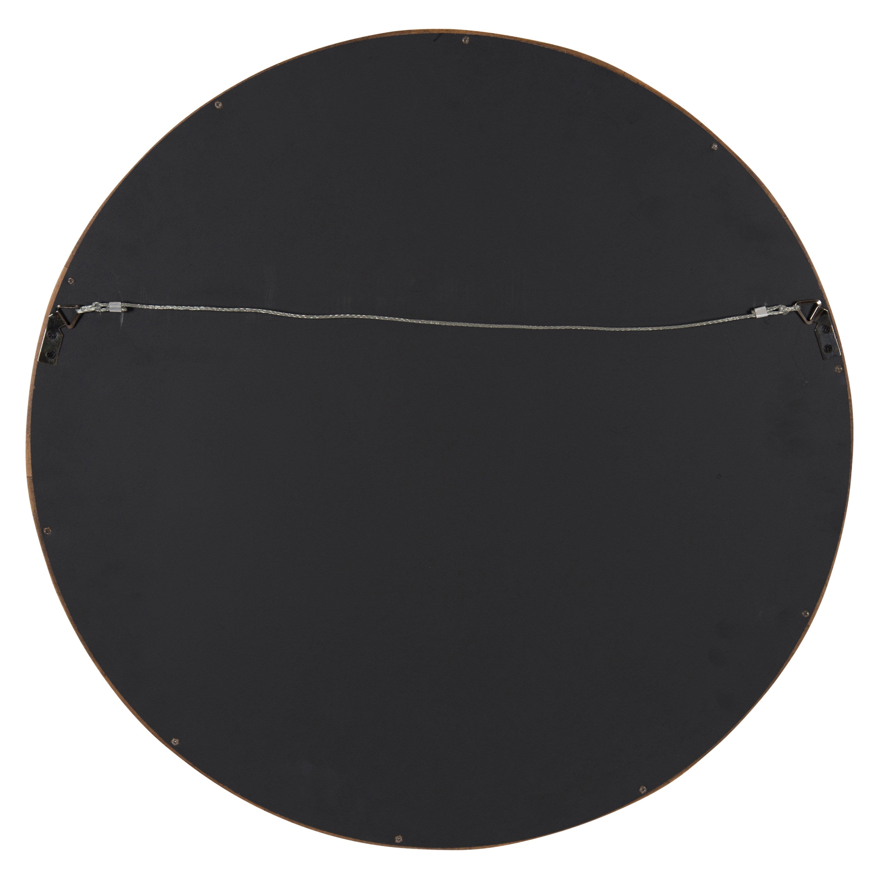 Hutton Round Wood Wall Mirror