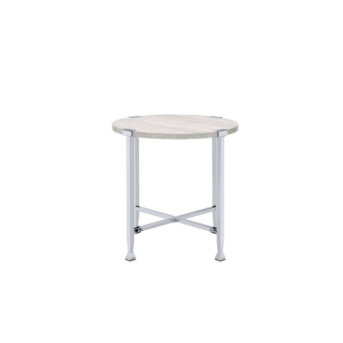 Ergode End Table White Oak & Chrome