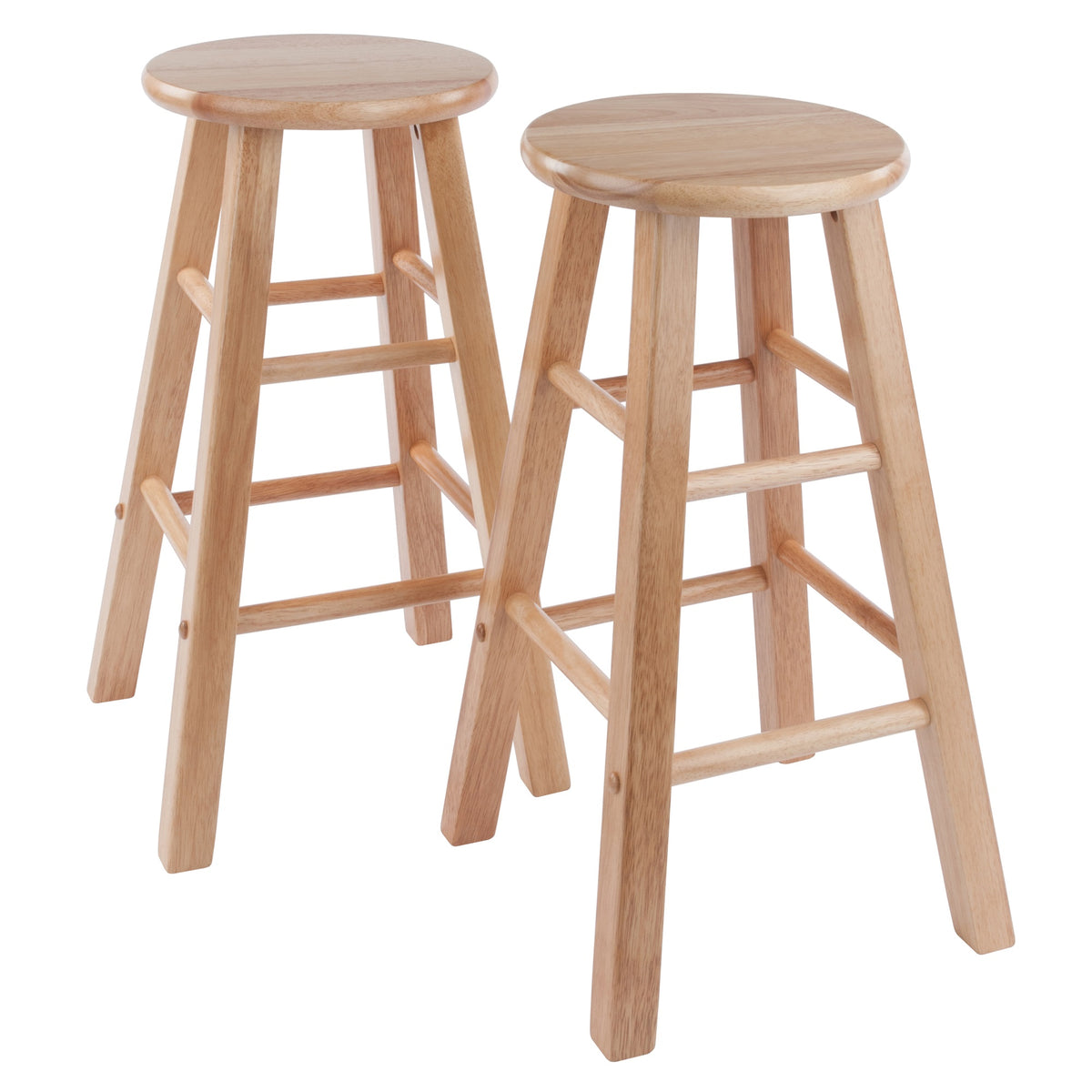 Ergode Wood Element Counter Stool Set  Natural Finish, Solid Wood, Timeless Design, 220Lbs Weight Capacity, 8 Crossbars, Footre