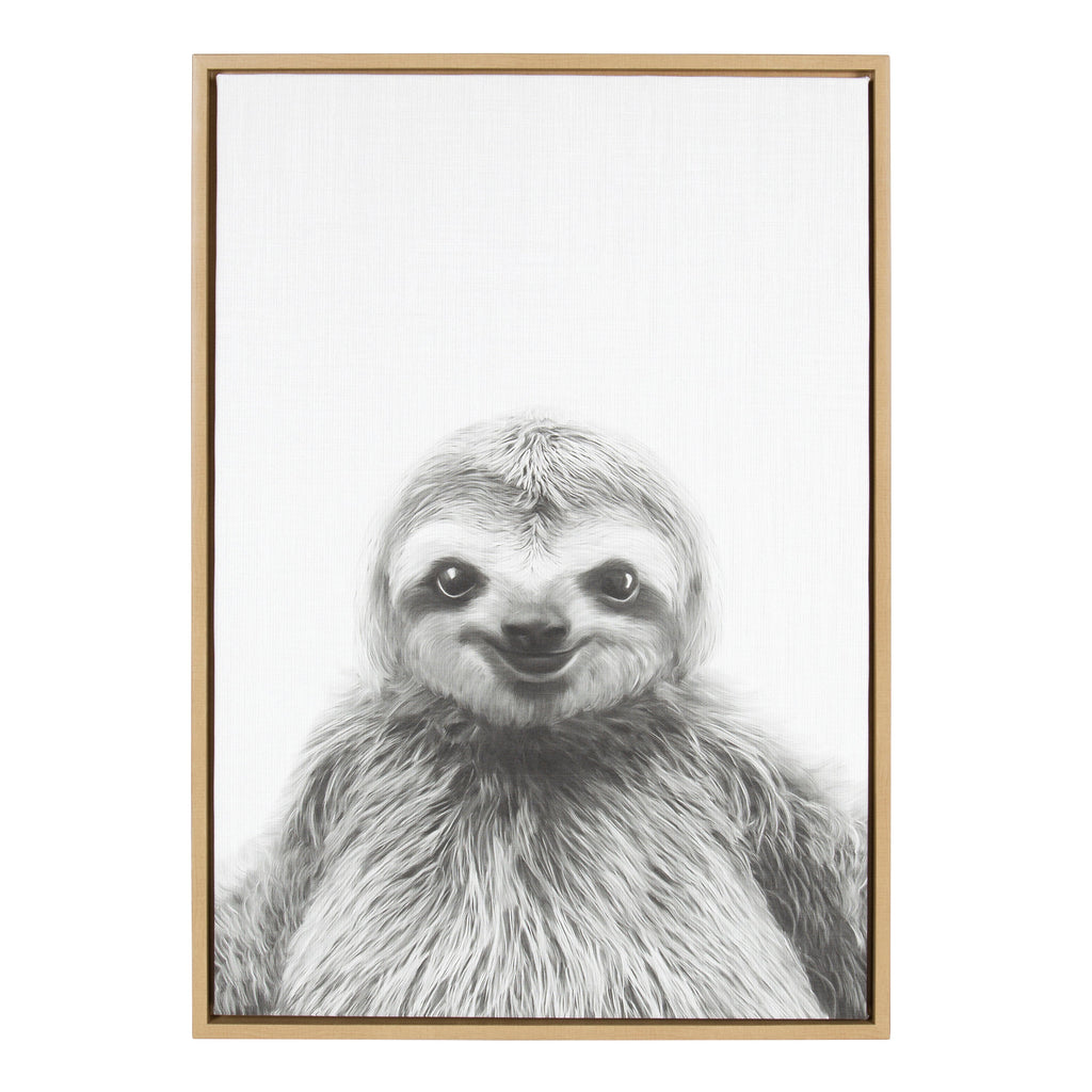 Sylvie Sloth Framed Canvas by Simon Te Tai