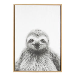 Sylvie Sloth Framed Canvas by Simon Te Tai