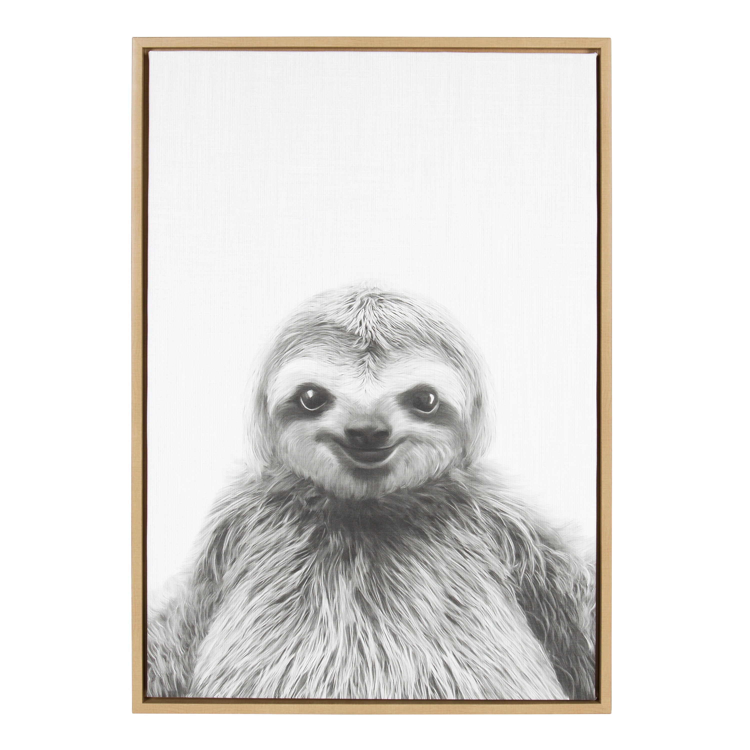 Sylvie Sloth Framed Canvas by Simon Te Tai