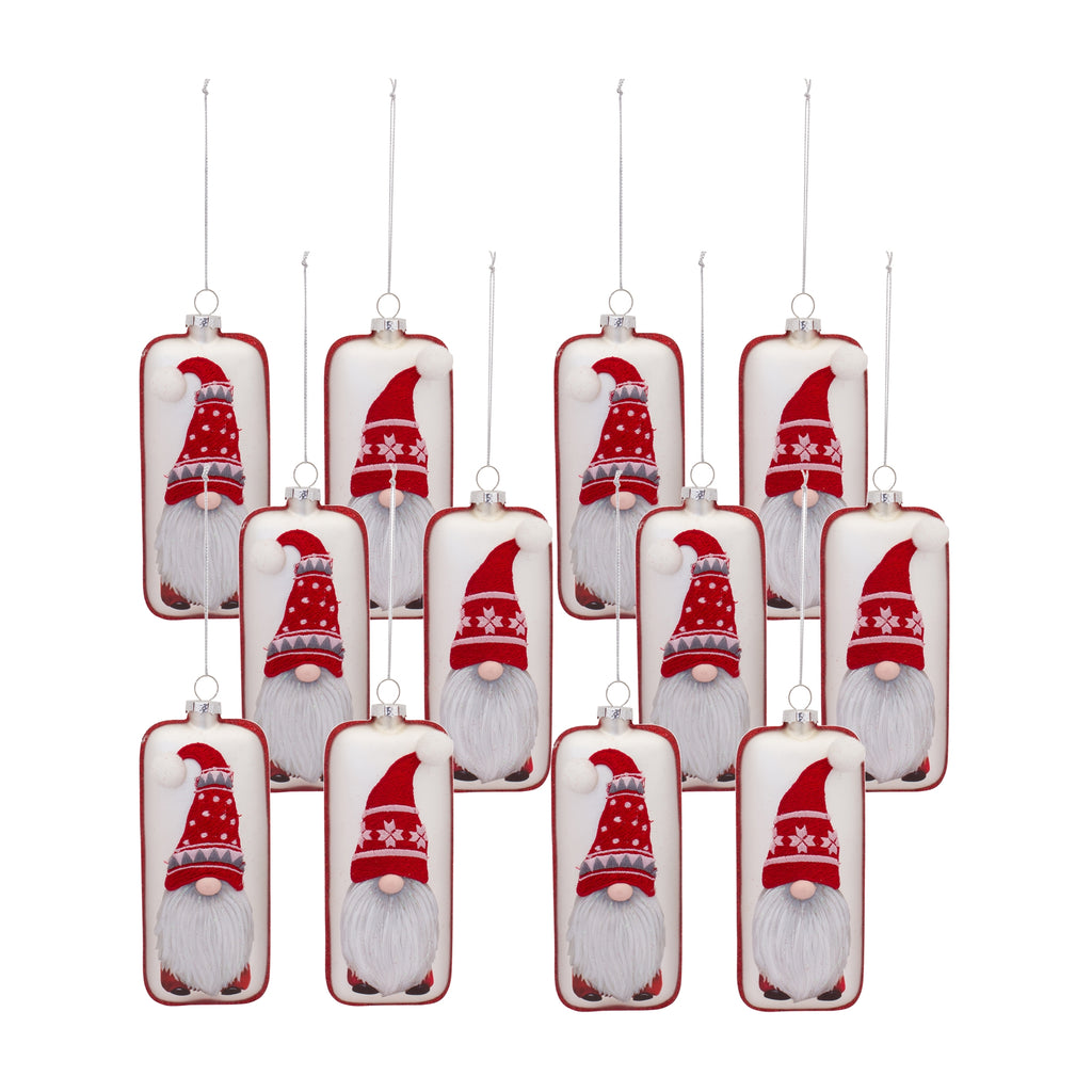 Glass Gnome Ornament (Set of 12)