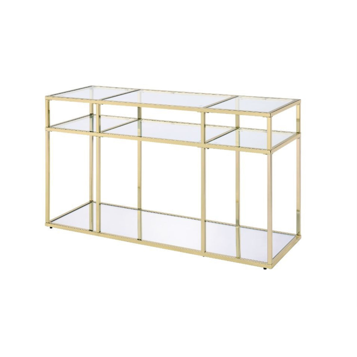 Ergode Sofa Table Clear Glass & Gold Finish