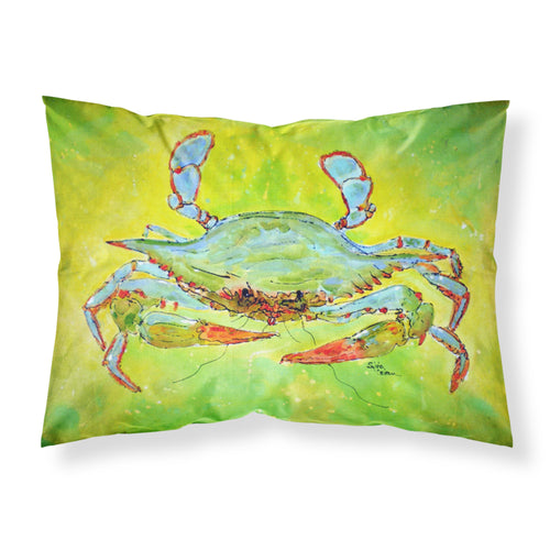 'Caroline'S Treasures 8357Pillowcase Bright Green Blue Crab Moisture Wicking Fabric Standard Pillowcase, Large, Multicolor'