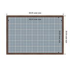 Framed Fabric Pinboard Light Blue Plaid Wall Organization