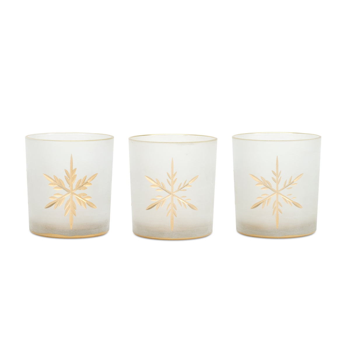 Glass Snowflake Votive (Set Of 3)