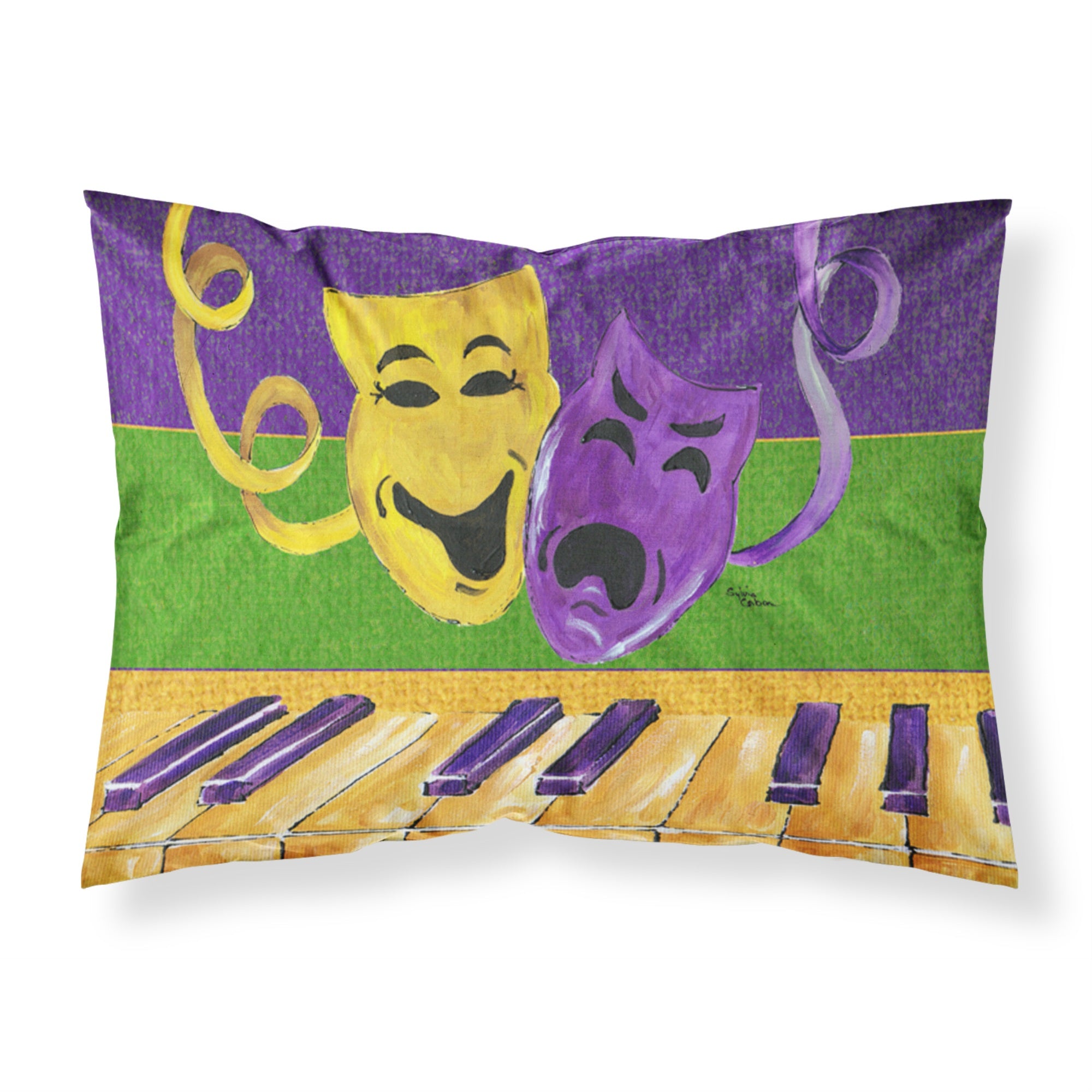 'Caroline'S Treasures 8383Pillowcase Mardi Gras Moisture Wicking Fabric Standard Pillowcase, Large, Multicolor'