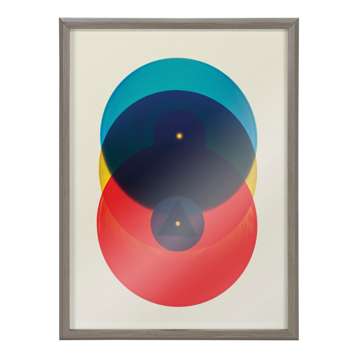 Blake Colorful Records Blue Red Framed Printed Glass by Emiko and Mark Franzen of F2Images