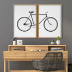 Sylvie Bicycle Framed Canvas by Simon Te of Tai Prints
