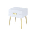 Ergode End Table White & Gold