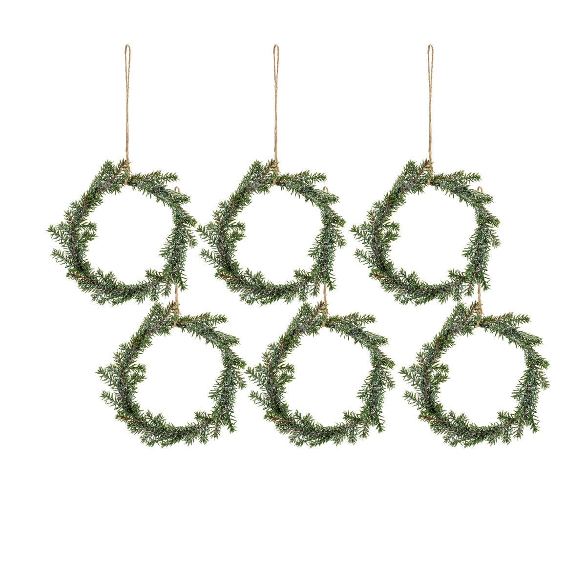Pine Wreath/Candle Ring (Set Of 6)