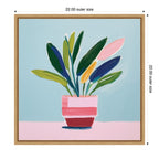 Sylvie Playful Potted Plant Still Life Framed Canvas by The Creative Bunch Studio
