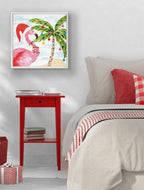 Sylvie Holiday Flamingo Framed Canvas by Sara Berrenson