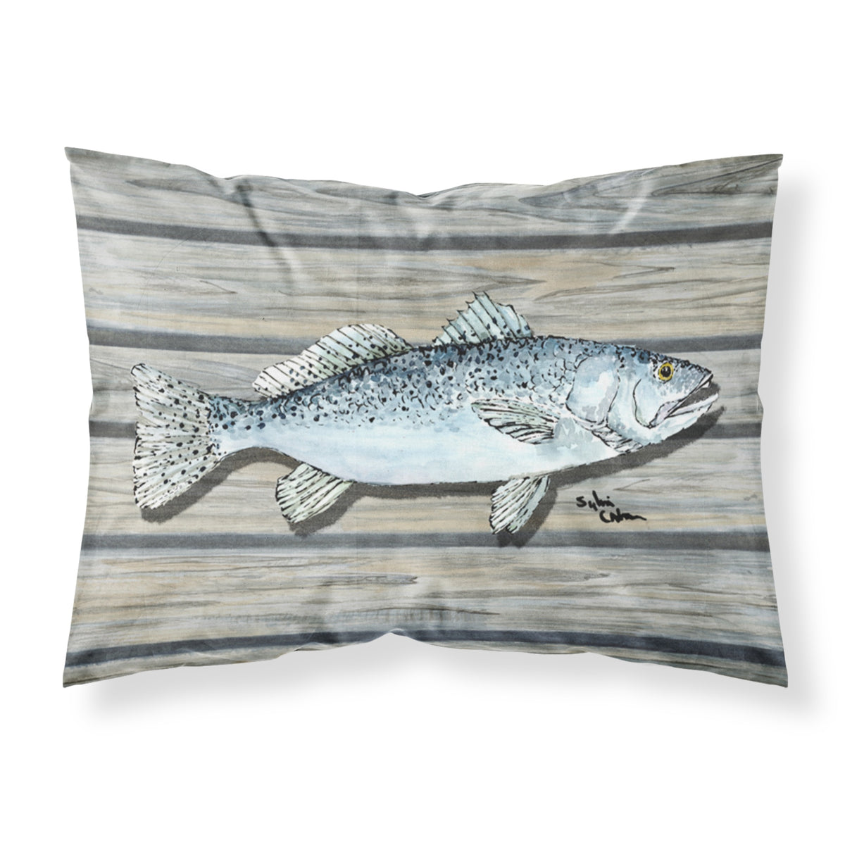 'Caroline'S Treasures 8494Pillowcase Fish Speckled Trout Moisture Wicking Fabric Standard Pillowcase, Large, Multicolor'