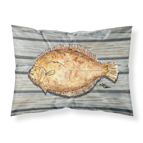 'Caroline'S Treasures 8495Pillowcase Fish Flounder Moisture Wicking Fabric Standard Pillowcase, Large, Multicolor'