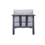 Nova 4-Piece Aluminum & Teak Sofa Set with Stationary Chairs