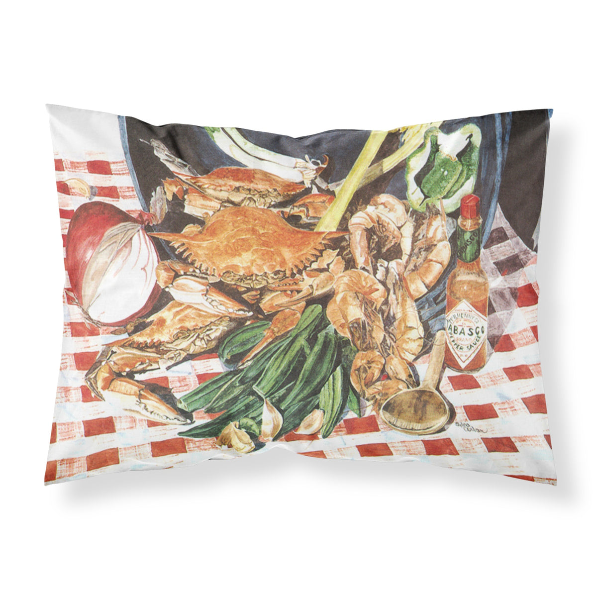'Caroline'S Treasures 8537Pillowcase Crab Boil Moisture Wicking Fabric Standard Pillowcase, Large, Multicolor'