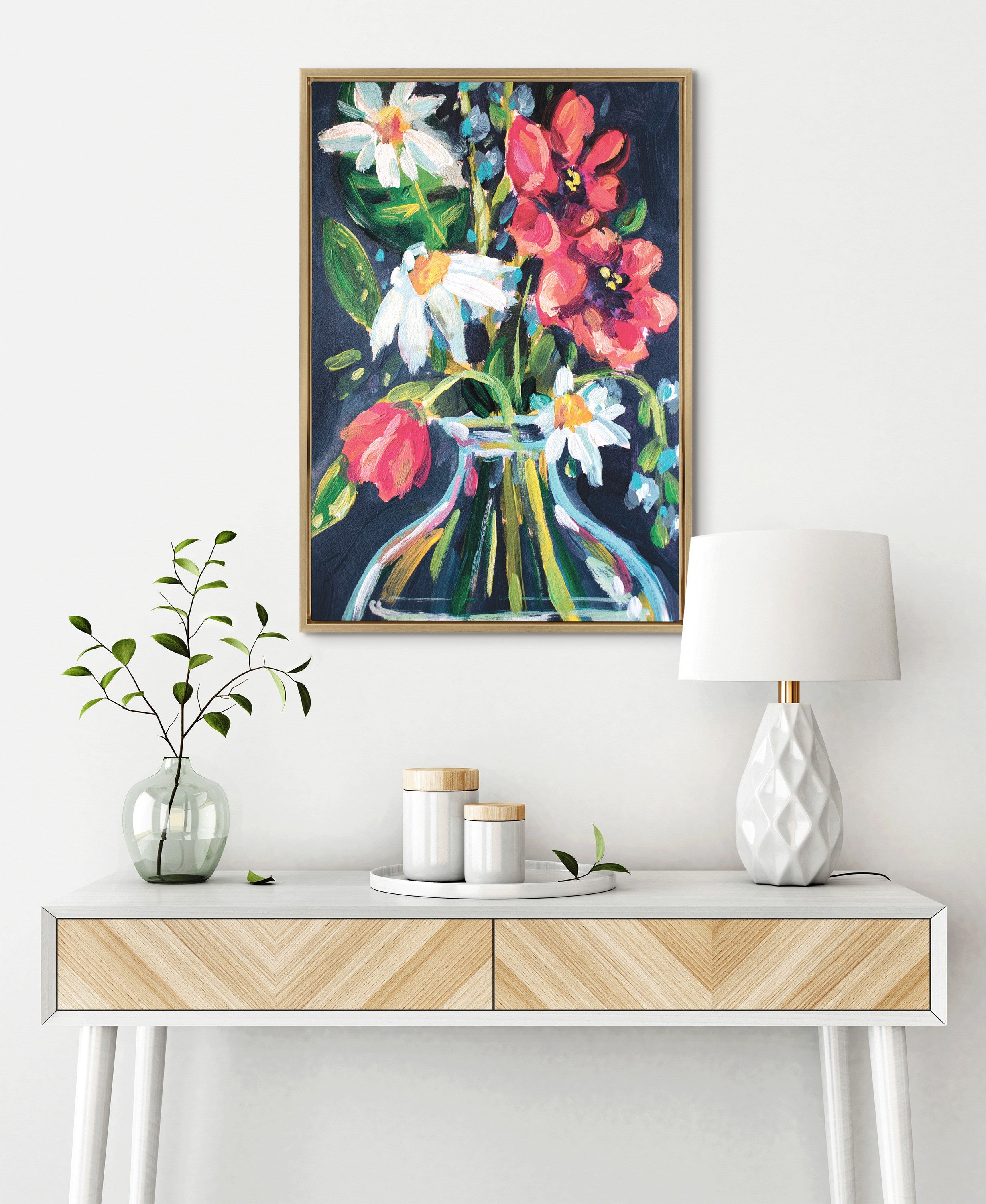 Sylvie Romantic Silhouettes Framed Canvas by Rachel Christopoulos