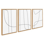 Sylvie Modern Line Abstract Black and White Framed Canvas Set by The Creative Bunch Studio