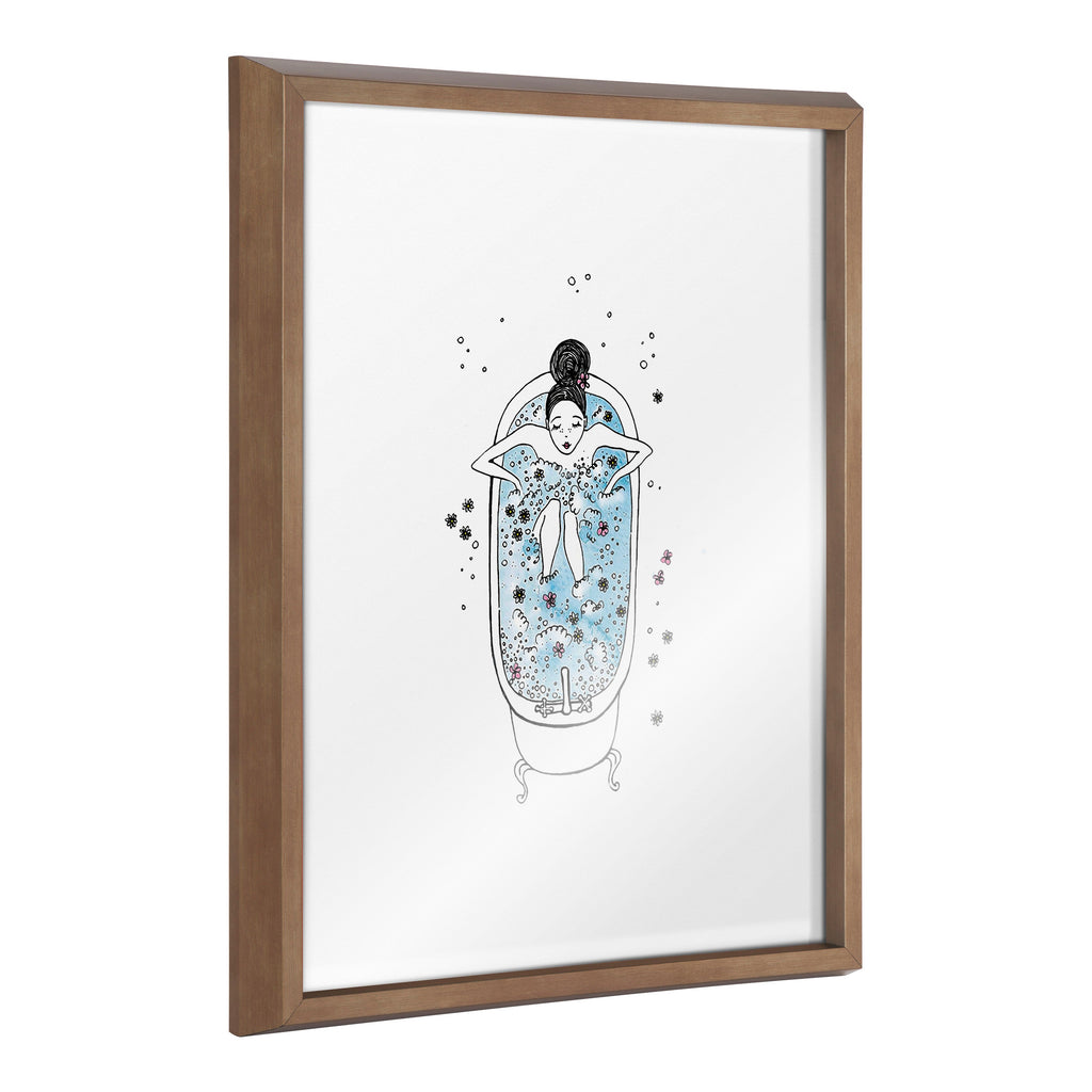 Blake Girl in a Bath Framed Printed Glass by Viola Kreczmer