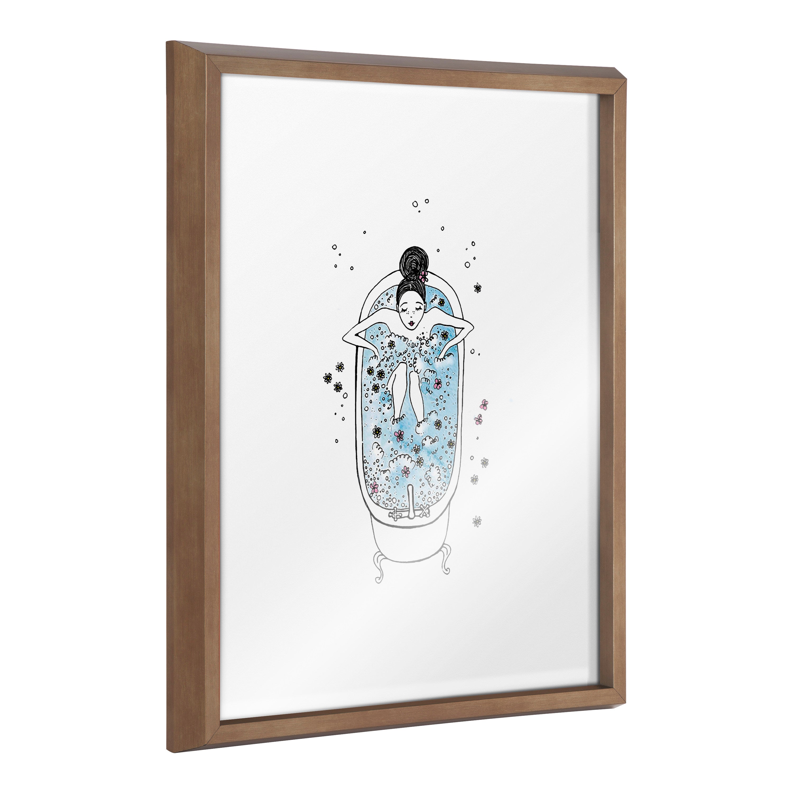 Blake Girl in a Bath Framed Printed Glass by Viola Kreczmer