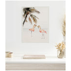 Sylvie Flamingos on Vacation Framed Canvas by July Art Prints