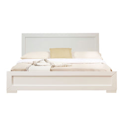 Trent Wooden Platform Bed in White, Queen