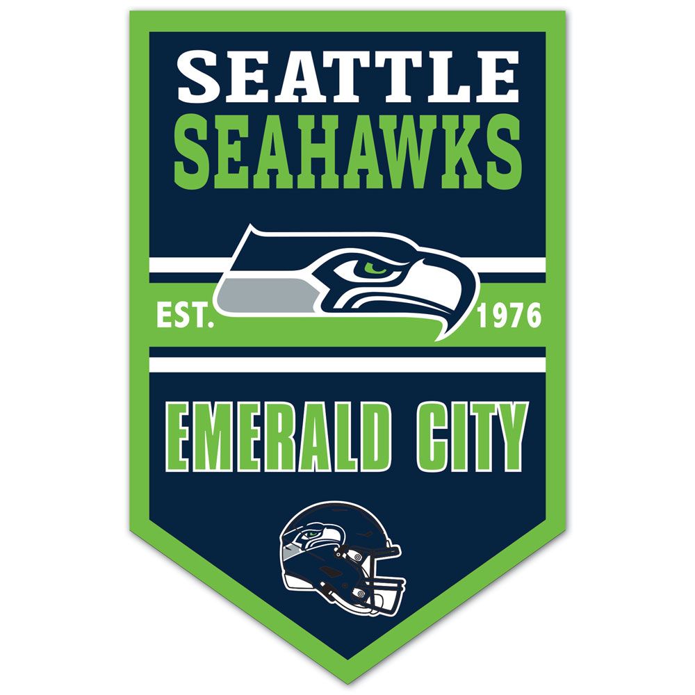 Seattle Seahawks Sign 11x17 Wood Chevron