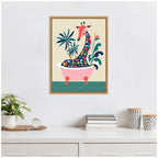 Sylvie MCM Giraffe in Bathtub Framed Canvas by Rachel Lee