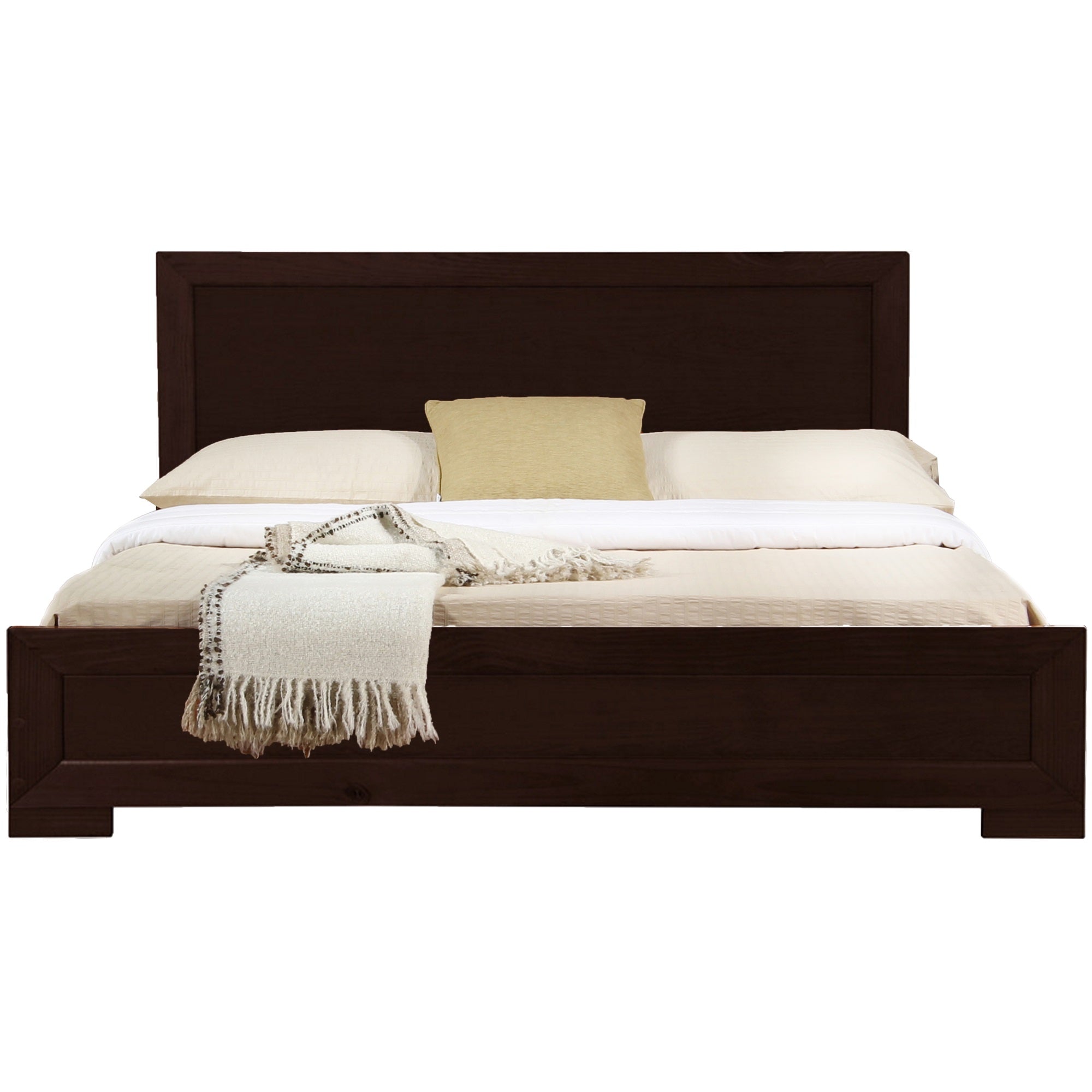 Trent Wooden Platform Bed in Espresso, Queen