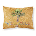 'Caroline'S Treasures 8709Pillowcase Welcome Palm Tree On Gold Fabric Standard Pillowcase, Large, Multicolor'