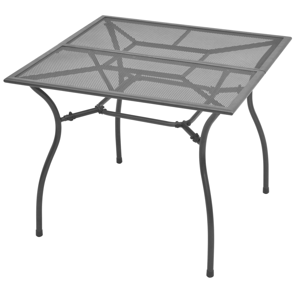 vidaXL Patio Table 35.4x35.4x28.3 Steel Mesh