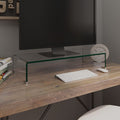 vidaXL TV Stand / Monitor Riser Glass Clear 27.6x11.8x5.1