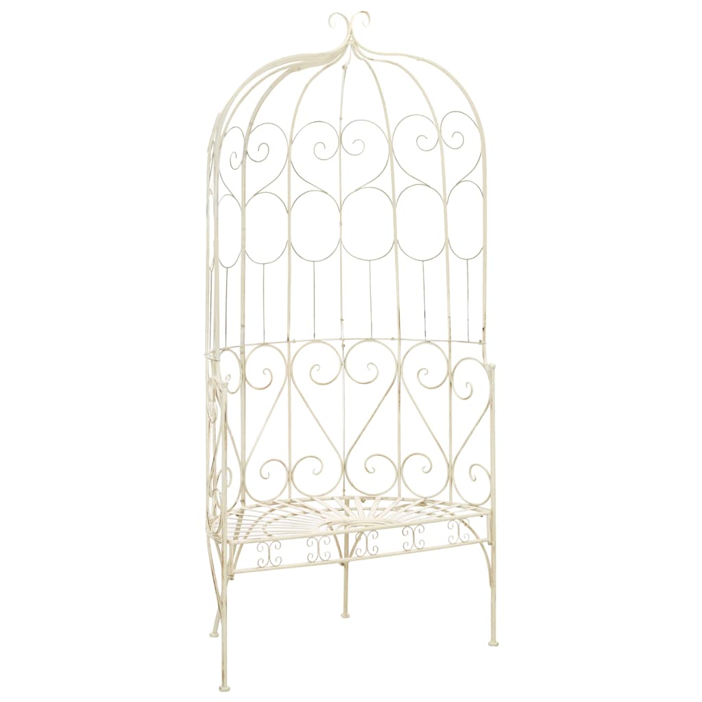 vidaXL Patio Bench 37.4 Iron Antique White