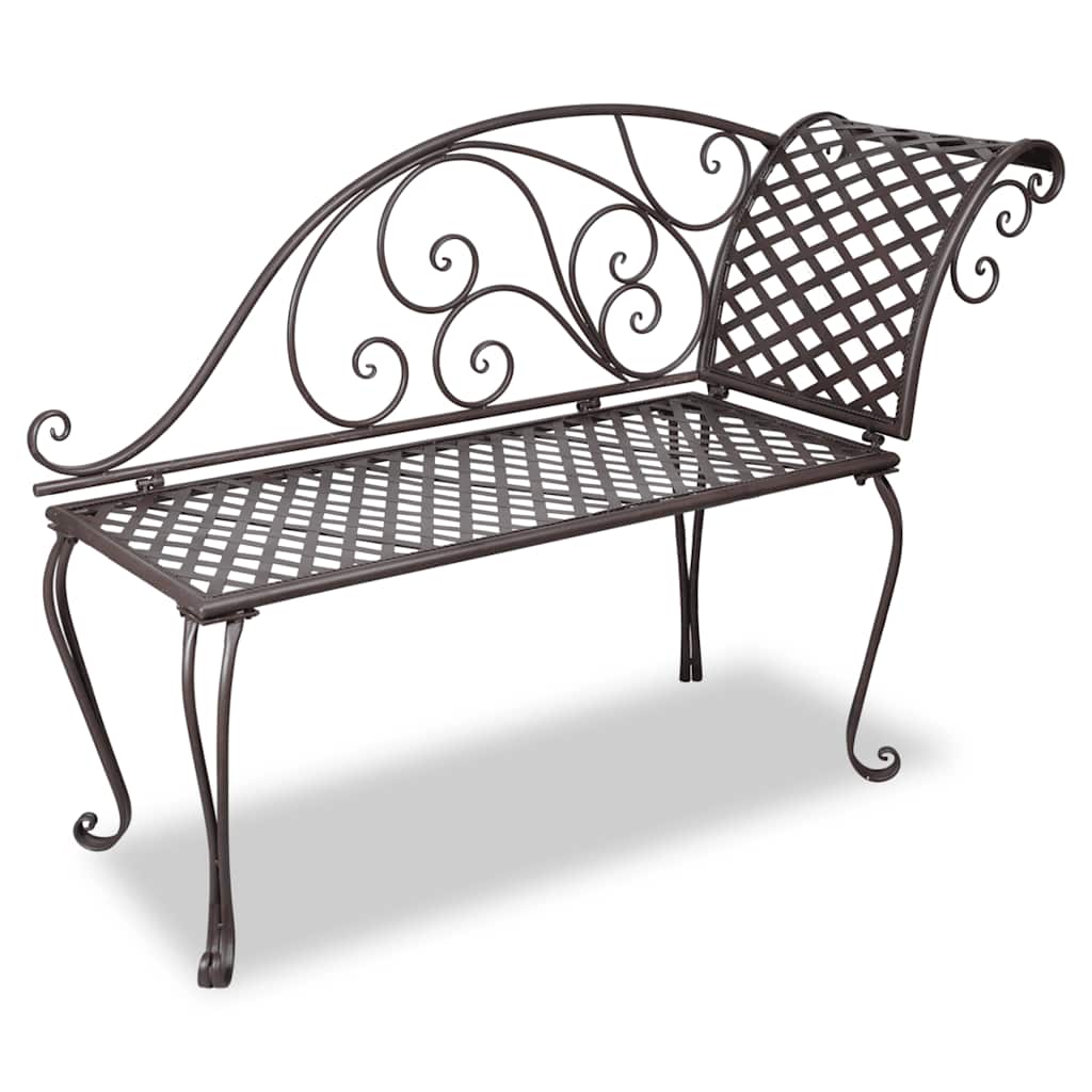 vidaXL Patio Chaise Lounge 50.4 Steel Antique Brown