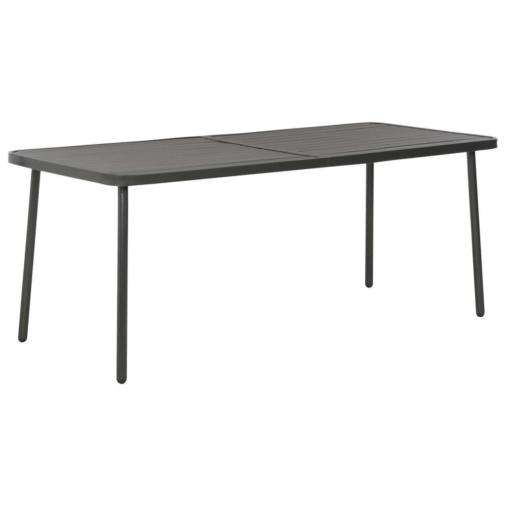 vidaXL Patio Table Dark Gray 70.9x32.7x28.3 Steel