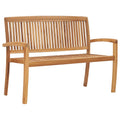 vidaXL 2-Seater Stacking Patio Bench 50.6 Solid Teak Wood