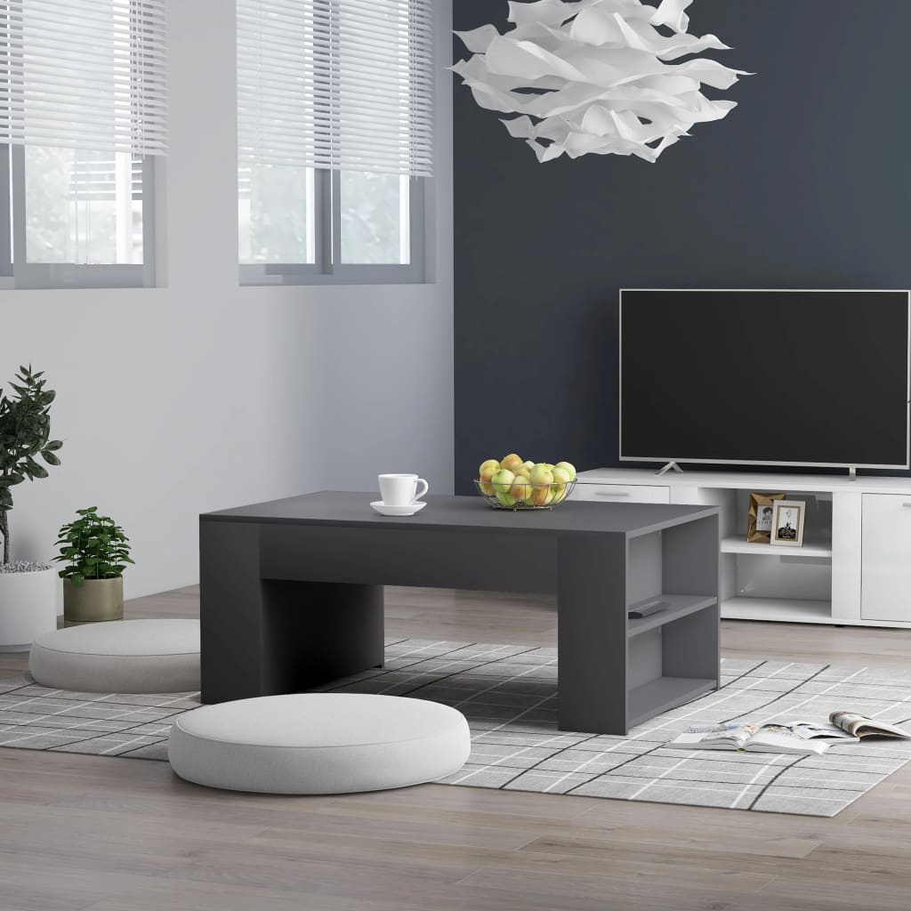 vidaXL Coffee Table Gray 39.4x23.6x16.5 Engineered Wood