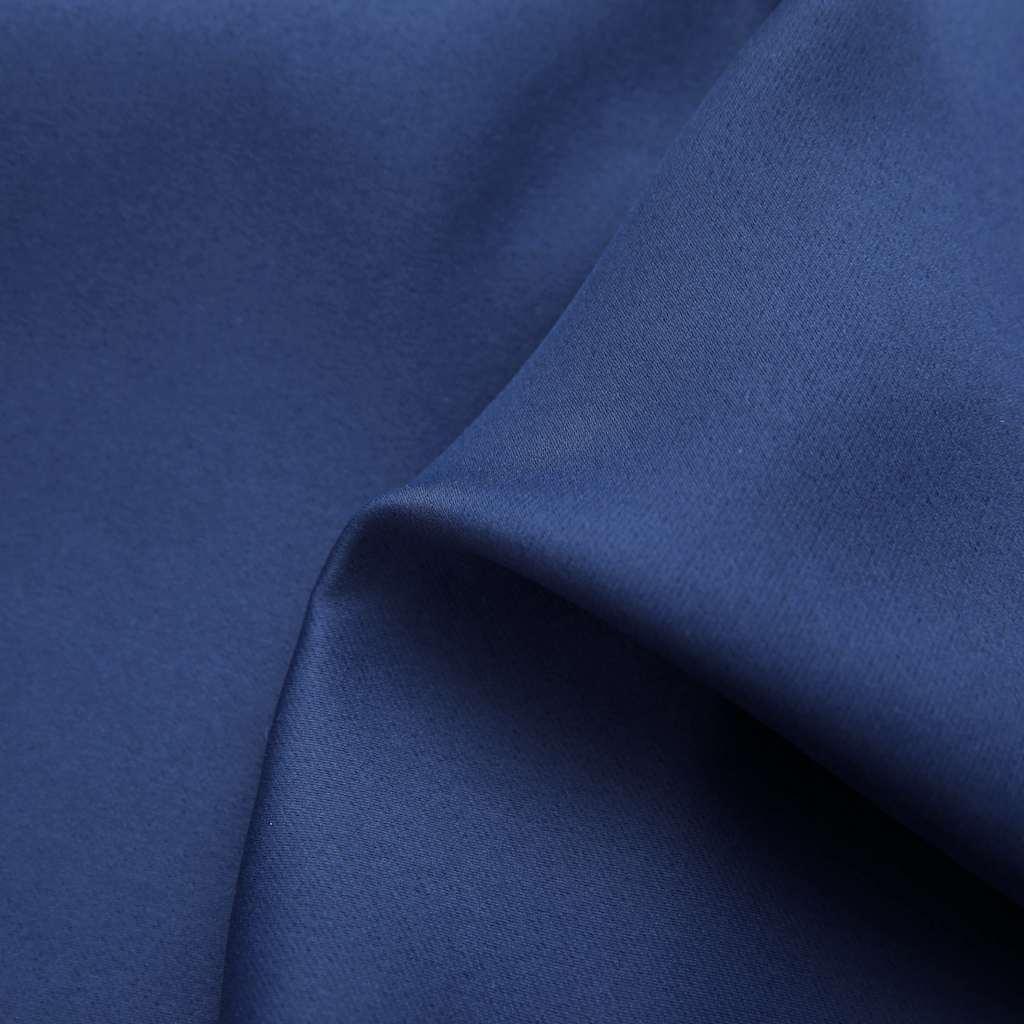 Vidaxl Navy Blue Blackout Curtains With Rings - Polyester Fabric, Easy To Install, Machine Washable, Perfect For Home And Office (37"X84", 2 Pieces)