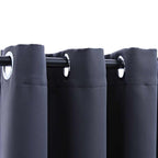 Vidaxl Blackout Curtains With Rings, Anthracite Fabric, 37"X63", Set Of 2, Machine Washable, Blocks 95% Light, Elegant Design For Living Room, Bedroom, Office Space