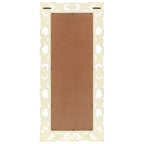 Vidaxl Hand Carved Mirror White 43.3"X19.7" Solid Mango Wood