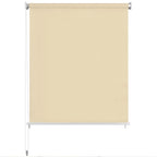 Vidaxl Outdoor Roller Blind, High-Density Polyethylene, Cream 94.5"X55.1", Uv Blocking, Air Flow Design, Child Safety Precautions