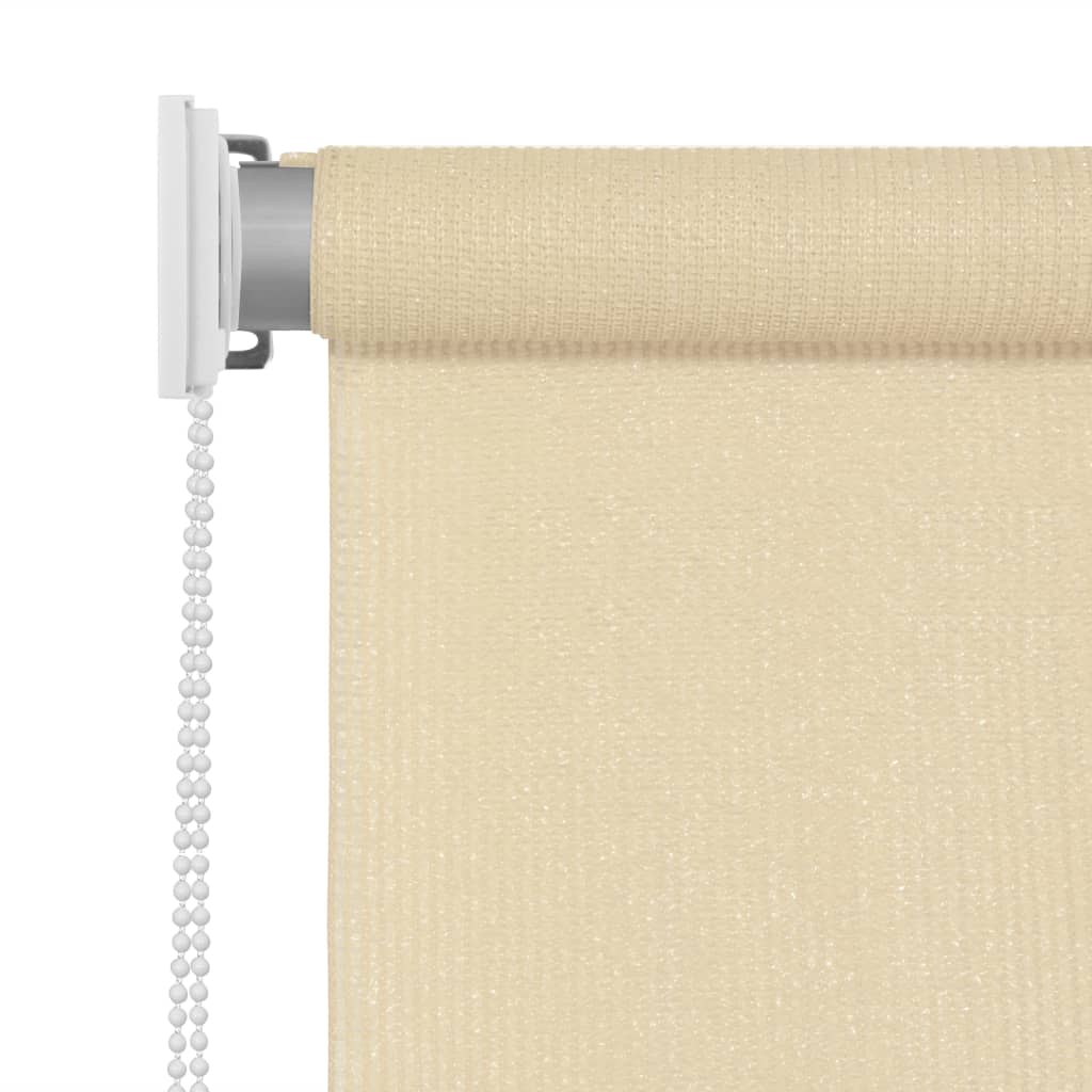 Vidaxl Outdoor Roller Blind, High-Density Polyethylene, Cream 94.5"X55.1", Uv Blocking, Air Flow Design, Child Safety Precautions