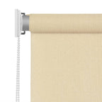Vidaxl Outdoor Roller Blind, High-Density Polyethylene, Cream 94.5"X55.1", Uv Blocking, Air Flow Design, Child Safety Precautions