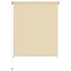 Vidaxl High-Density Polyethylene Fabric Outdoor Roller Blind 86.6"X90.6" – Easy To Install Sun Protection Cream Patio/Perch/Balcony Blind With Child Safety Mechanism