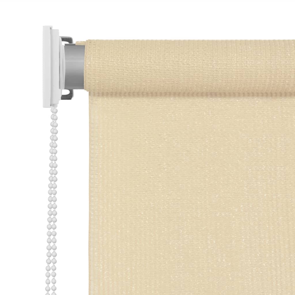 Vidaxl High-Density Polyethylene Fabric Outdoor Roller Blind 86.6"X90.6" – Easy To Install Sun Protection Cream Patio/Perch/Balcony Blind With Child Safety Mechanism