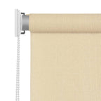 Vidaxl High-Density Polyethylene Fabric Outdoor Roller Blind 86.6"X90.6" – Easy To Install Sun Protection Cream Patio/Perch/Balcony Blind With Child Safety Mechanism